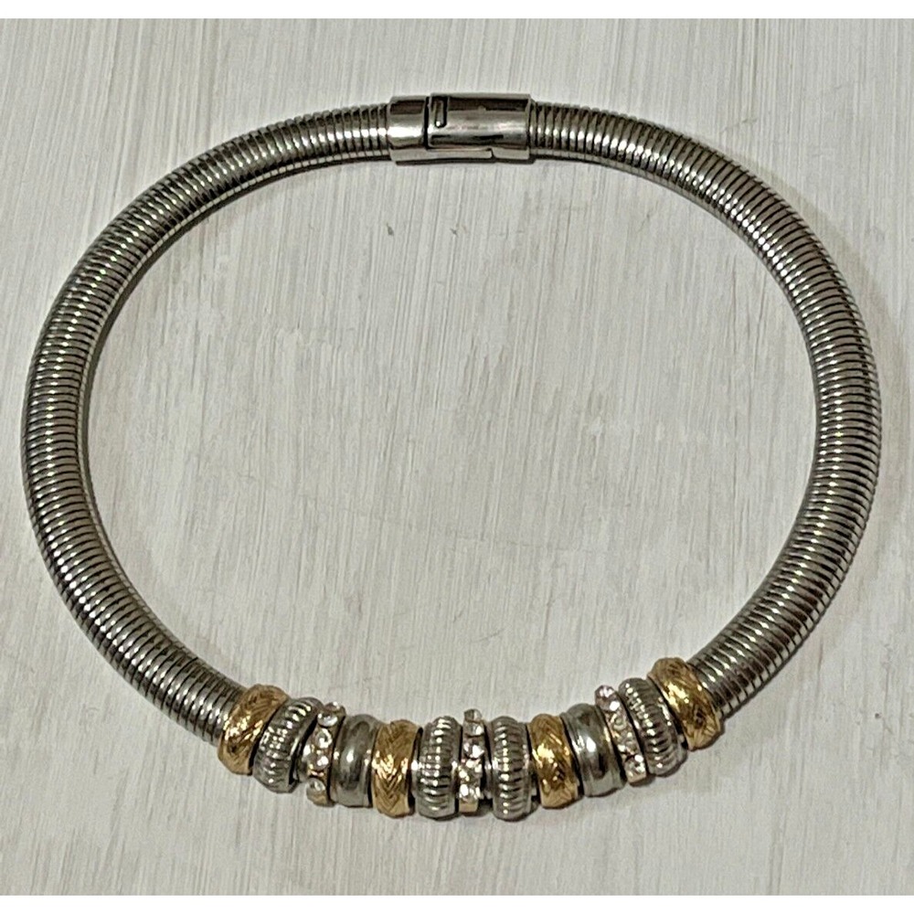Elegant Silver and Gold Tone Snake chain necklace Jewelry Rhinestone Magnetic‎